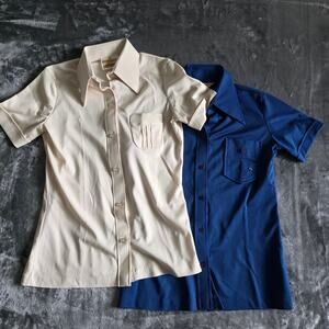 Vintage Koret of California Womens Blouse Lot 70s Retro Hong Kong Small Medium